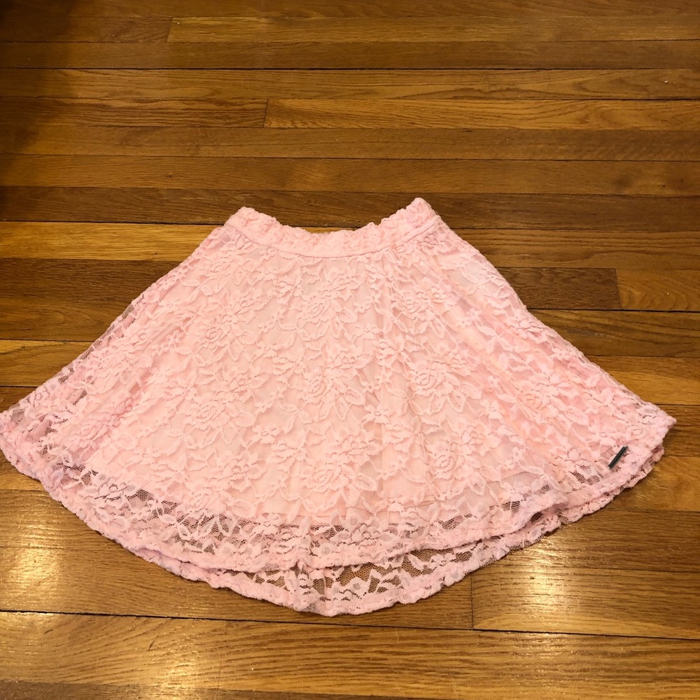Pink floral skater skirt